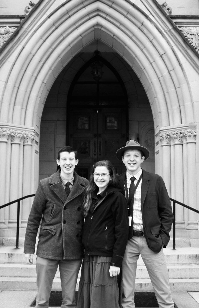 The founders of Celestine Publications with their sister, Anna, at the Dominican House of Studies.